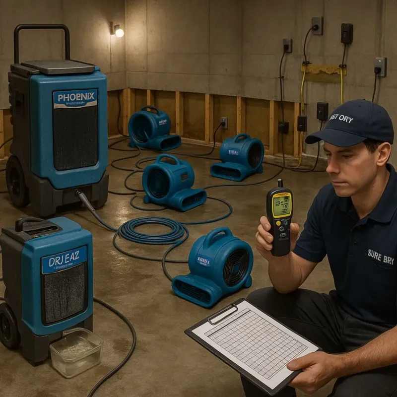 Structural Drying and Dehumidification process in Leesburg, OH